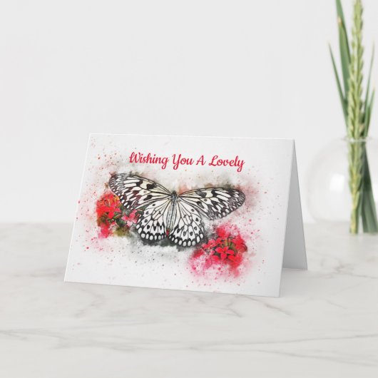 Vlindervalentijnsdag Feestdagen Kaart (Voorkant)