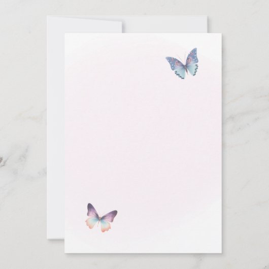 Vlinderverjaardagsfeest Nodig Pastelvlinders uit Kaart (Achterkant)