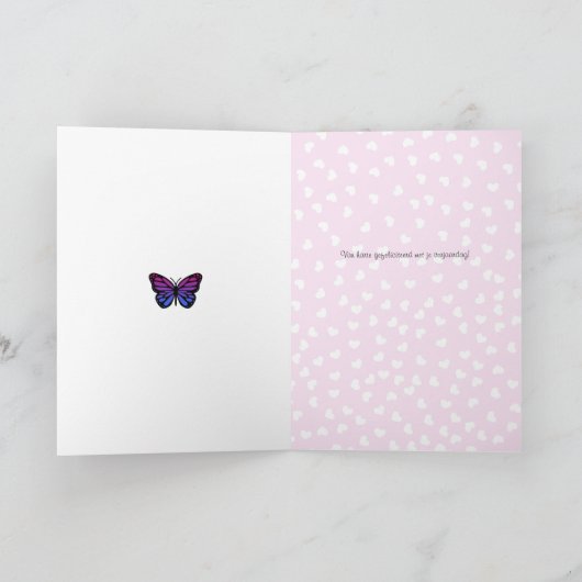 Vlinderverjaardagsnaam Nederlandse Verjaardag Kaart (Binnen)