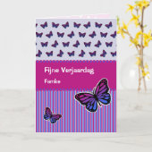 Vlinderverjaardagsnaam Nederlandse Verjaardag Kaart (Gele Bloem)