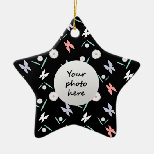 Vlinderversieringen voor de kerstboom keramisch ornament (Voorkant)