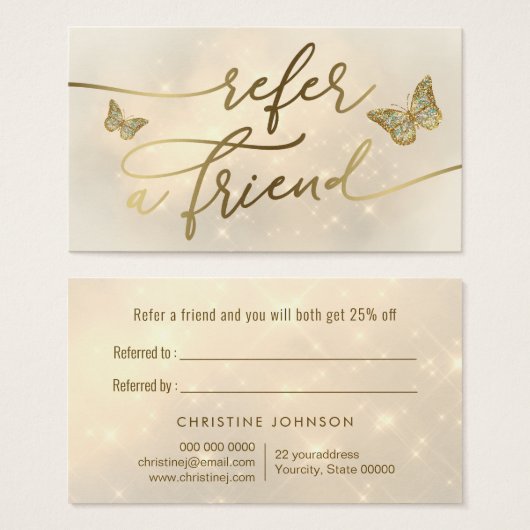 vlinderverwijzingskaart visitekaartje (Voorkant /achterkant)