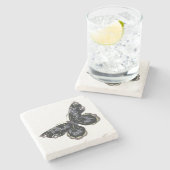  vlindervierkant stenen onderzetter (Zijkant)