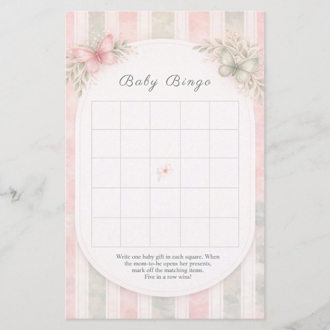 Vlindervingerhoedspel voor babyfeestje (Voorkant)