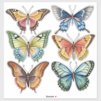 Vlindervintage aquarel scrapbookpapier sticker