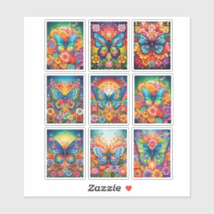 Vlindervinylsticker in regenboogkleuren sticker