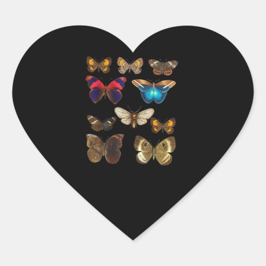 vlindervis - botanische minnaar vlinder hart sticker (Voorkant)