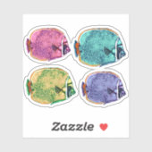 Vlindervis, koraalrifvis onderzeese nautische sticker (Vel)