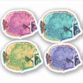 Vlindervis, koraalrifvis onderzeese nautische sticker (Voorkant)