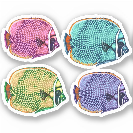 Vlindervis, koraalrifvis onderzeese nautische sticker (Voorkant)