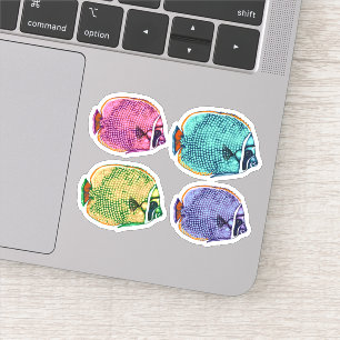 Vlindervis, koraalrifvis onderzeese nautische sticker