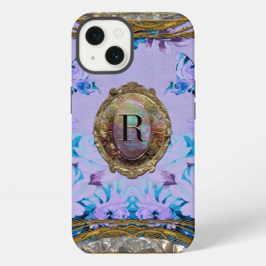 Vlindervlaggige Delight Monogram II iPhone Hoesje (Achterkant)