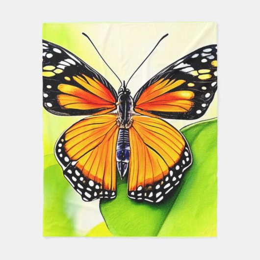 Vlindervleugel Detail Design Fleece Deken (Voorkant)