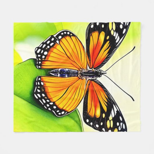 Vlindervleugel Detail Design Fleece Deken (Voorkant (Horizontaal))