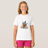 Vlindervleugel Magie Open Boek Kinderen T-shirt (Voorkant volledig)
