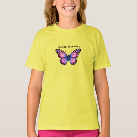 Vlindervleugels Hart Kinder T-Shirt | Kleurrijk (Voorkant)