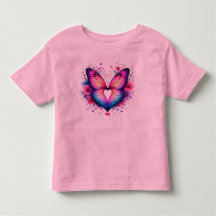 Vlindervleugels Hart Peuter T-Shirt | Kleurrijk