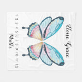 Vlindervleugels mijlpaaldekentje  fleece deken (Voorkant (Horizontaal))