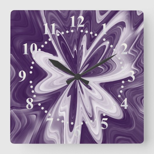 vlindervleugels vierkante klok (Voorkant)