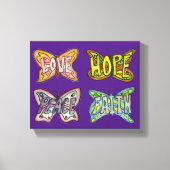 Vlindervleugels Woordkunst verpakt Canvas schilder (Voorkant)