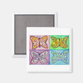 Vlindervleugels Word Art Inspiratie Koelkast Magne Magneet (Voorkant / Achterkant)