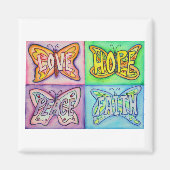 Vlindervleugels Word Art Inspiratie Koelkast Magne Magneet (Voorkant)