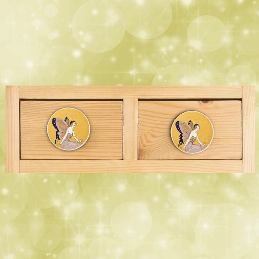 vlindervleugelvleugels van de fae Blond haar Keramische Knop