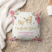  vlindervlinder geboorte stats Girl Nursery Kussen (Deken)