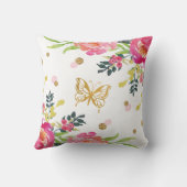  vlindervlinder geboorte stats Girl Nursery Kussen (Achterkant)