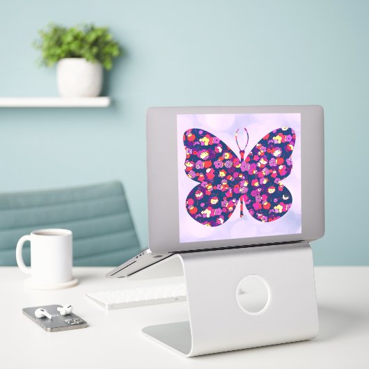  vlindervlinder Grote Sticker (Laptop op bureau)