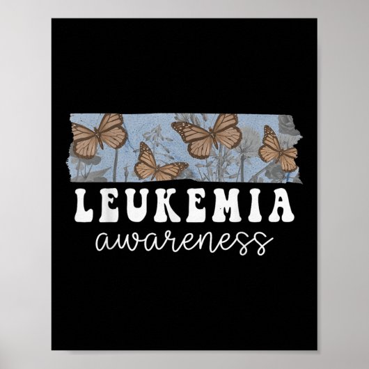 Vlindervlinder Leukemiebewustzijn Poster (Voorkant)