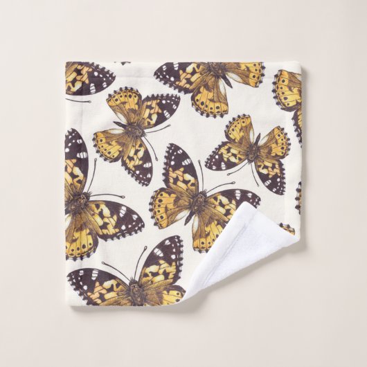 Vlindervlinderpatroon van geslepen dame bad handdoek (Wasdoekje)