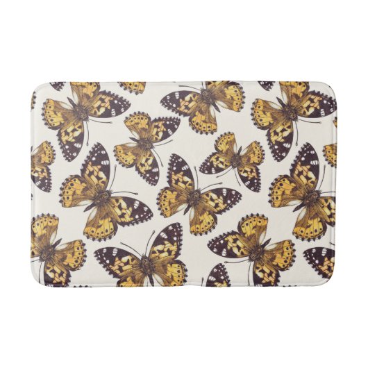 Vlindervlinderpatroon van geslepen dame badmat (Voorkant)