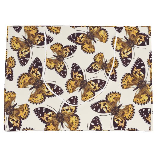 Vlindervlinderpatroon van geslepen dame groot cadeauzakje (Voorkant)