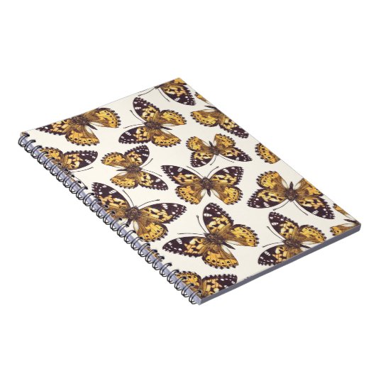 Vlindervlinderpatroon van geslepen dame notitieboek (Rechterzijde)
