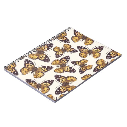 Vlindervlinderpatroon van geslepen dame notitieboek (Linkerzijde)