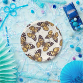 Vlindervlinderpatroon van geslepen dame papieren bordje (Feest)