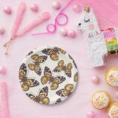 Vlindervlinderpatroon van geslepen dame papieren bordje (Feest)