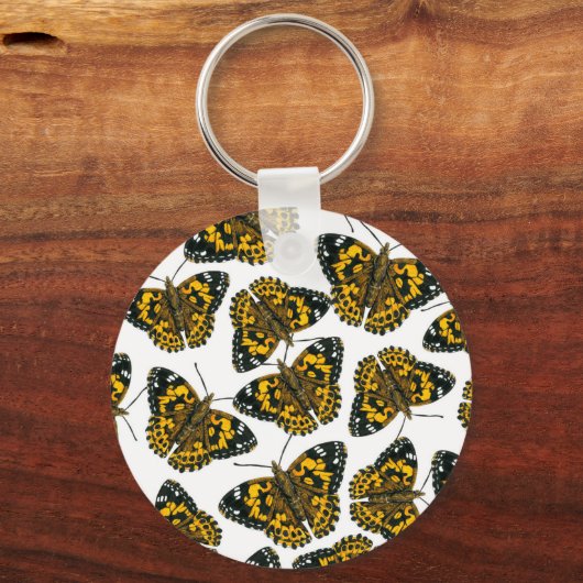 Vlindervlinderpatroon van geslepen dame sleutelhanger (Voorkant)