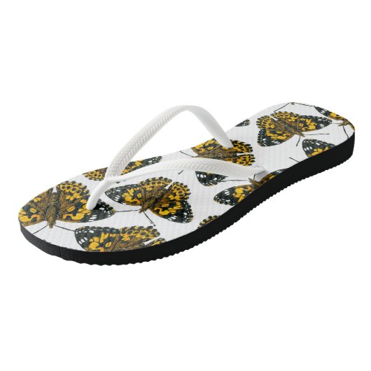 Vlindervlinderpatroon van geslepen dame teenslippers (Schuin)