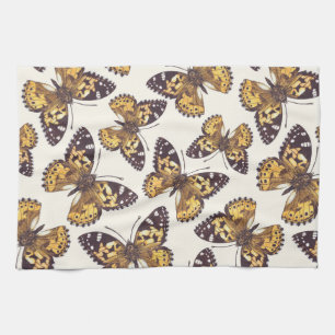 Vlindervlinderpatroon van geslepen dame theedoek