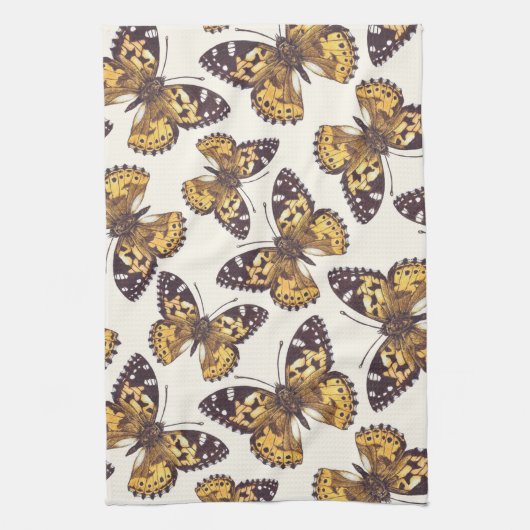 Vlindervlinderpatroon van geslepen dame theedoek (Verticaal)