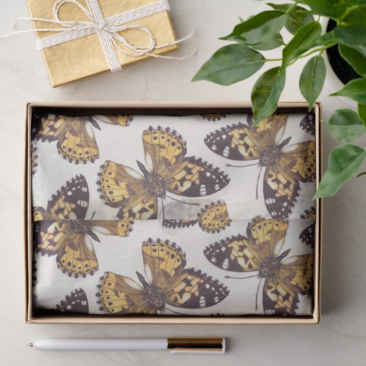 Vlindervlinderpatroon van geslepen dame tissuepapier (Geschenk)