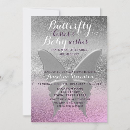 Vlindervlinders Baby Shower Kaart (Voorkant)