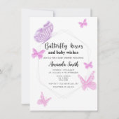 Vlindervlinders baby shower kaart (Voorkant)
