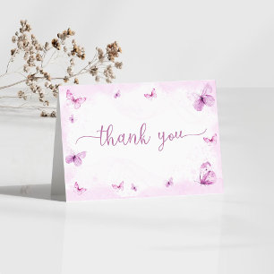 Vlindervlinders Babyshower Bedankkaart