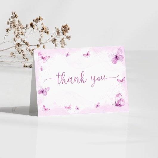 Vlindervlinders Babyshower Bedankkaart
