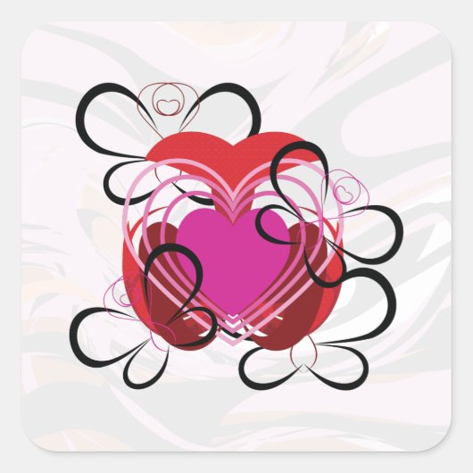 Vlindervlinders | Beat Of Love Marbled Vierkante Sticker (Voorkant)