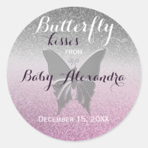 Vlindervlinders Glitter Paarse Baby Shower