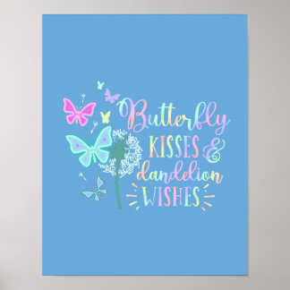 Vlindervlinders Kusjes Paardenbloem Wensen Aangepa Poster